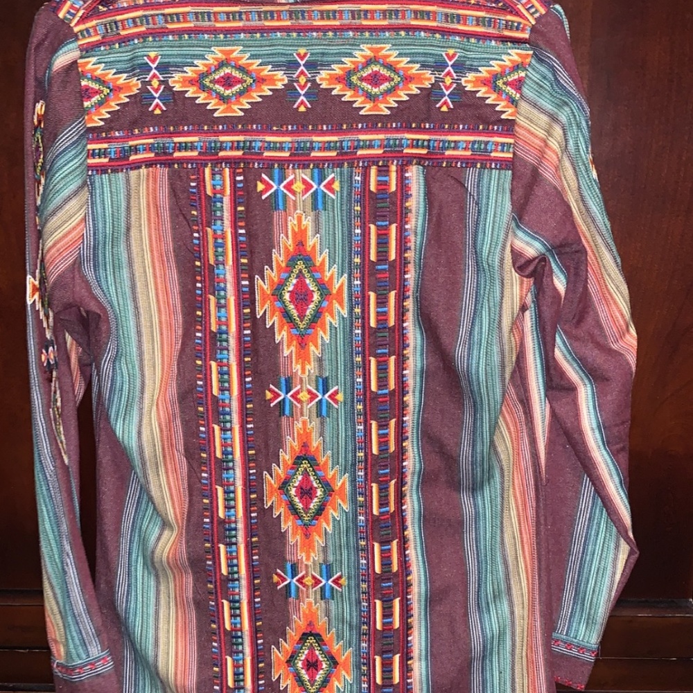 Andree By Unit Multi Color Western Button Down - image 4